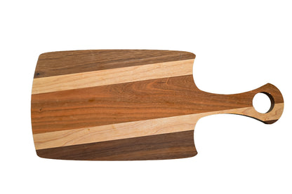 The Julia – Personalized Wooden Cutting Board with Handle, Custom Engraved Charcuterie & Cheese Serving Board (15.75” x 7”)